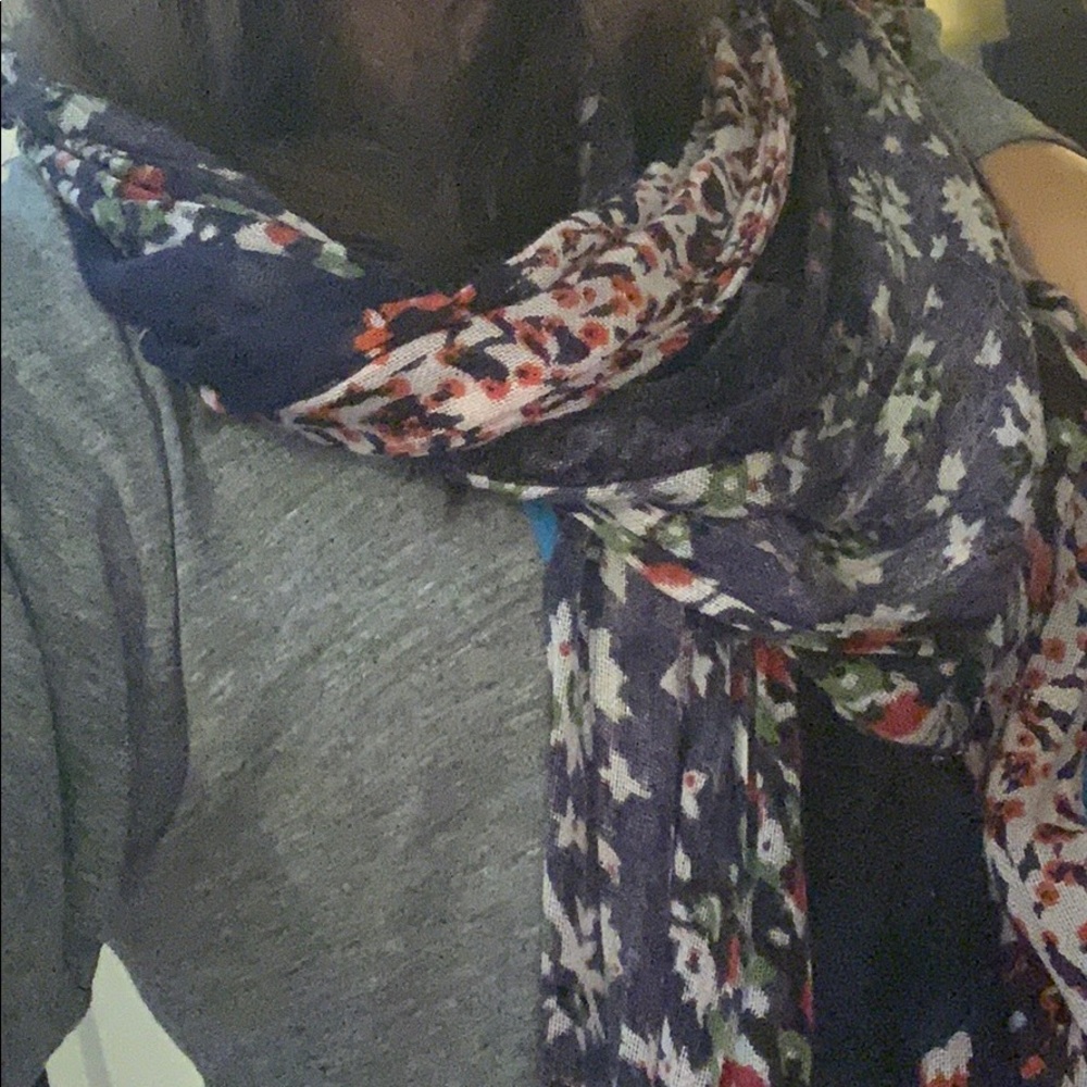 Navy and deep orange Scarf